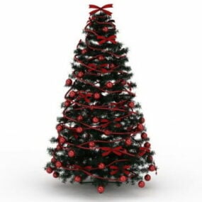 مدل سه بعدی درخت کریسمس قرمز سبز