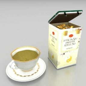 Bardaklı Çay Kutusu İçecek 3D model