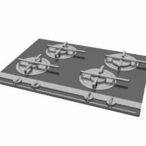Ingebouwde keuken gaskookplaat 3D-model