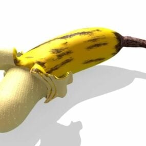 去皮的香蕉水果3d模型