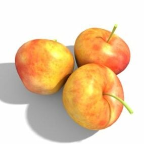 Modelo 3d de frutas de maçã vermelha da natureza