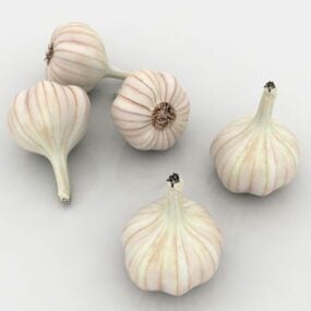 Nature Garlic Bulbs Vegetable 3D-malli