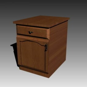 خزانة مطبخ خشبية مفردة نموذج ثلاثي الأبعاد