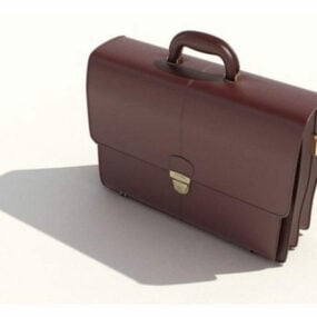 Brown Leather Business Briefcase 3d model