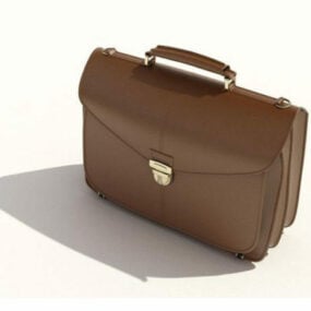 Brown Leather Briefcase 3d model