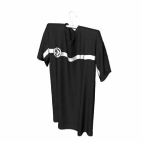Men Black T-shirt On Hanger 3d model