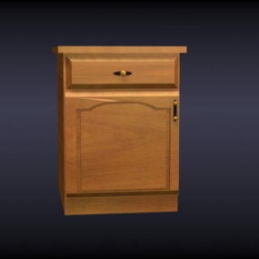 Small Wooden Kitchen Cabinet 3d model