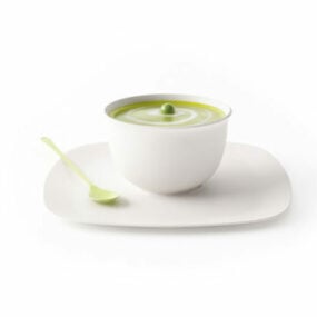 绿豌豆汤食品3d模型