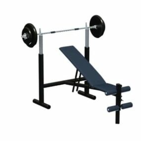 3д модель скамьи для силовых тренировок с тренажерами для фитнеса