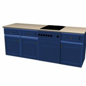 Single Lower Part Kitchen Cabinet 3d model