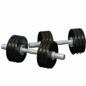 Cast Iron Fitness Gym Dumbbells 3d model