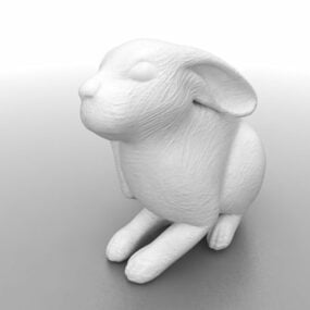 Estatua de conejo de jardín de casa modelo 3d