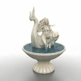 Mermaid Statue Fountain 3d model