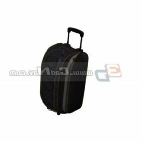黑色拉杆行李袋3d模型