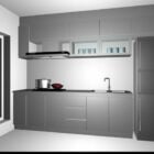 Pequeño diseño de gabinete de cocina gris