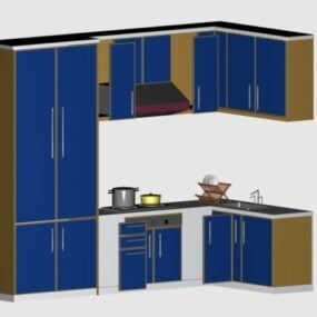 3д модель дизайна маленькой кухни