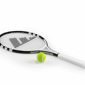 Sport Tennis Racket With Ball 3d model