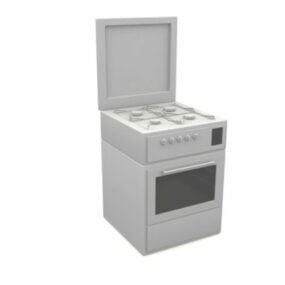 Gasherd-Ofen-Kücheneinheit 3D-Modell
