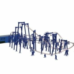 Zábavní park Hřiště Roller Coaster 3D model