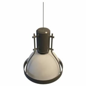3д модель промышленного подвесного светильника с металлическим каркасом