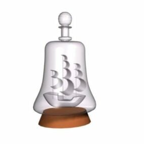 Ship In Glass Bottle Artware 3d model