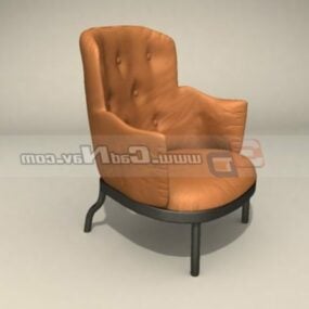 Single Seat Leather High Back Sofa 3d model