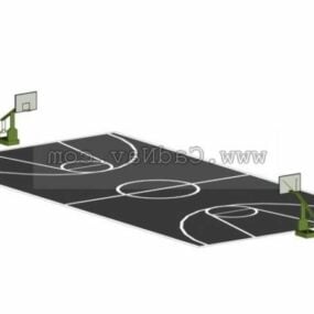 Mô hình sân bóng rổ 3d