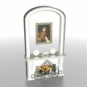 Neoclassic Fireplace Mantel Decorations 3d model