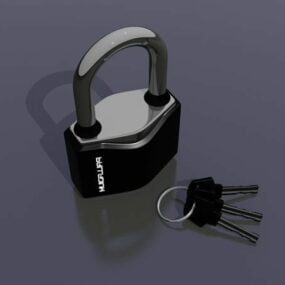 Anahtarlı Metal Asma Kilit 3D model