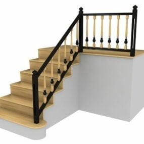 3D model designu interiéru krátkého schodiště