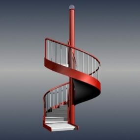 Escalera de caracol de metal para oficina modelo 3d