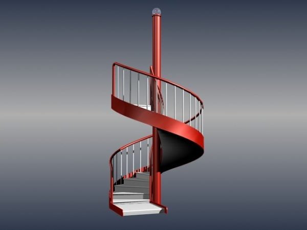 Office Metal Spiral Staircase Free 3d Model Max Vray