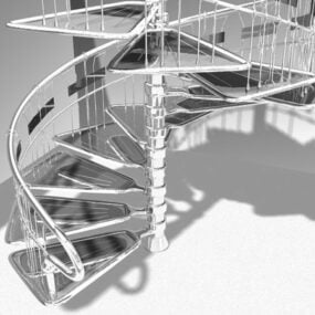 3д модель конструкции стальной винтовой лестницы