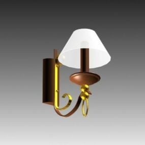 3D model starožitné dřevěné nástěnné lampy