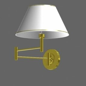 Lámpara de pared de diseño con brazo oscilante de latón modelo 3d