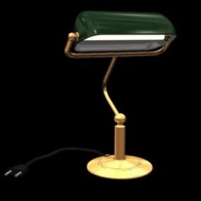 3д модель винтажной латунной настольной лампы для кабинета