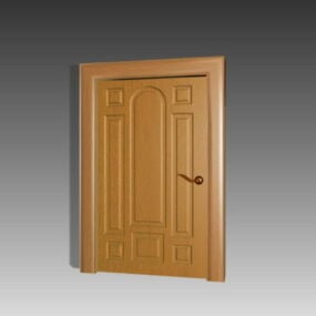 דלת כניסה חומר עץ דגם תלת מימד