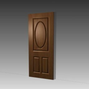 Wooden Material Panel Door 3d model