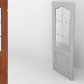 نموذج تصميم باب نصف زجاجي ثلاثي الأبعاد