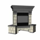 Vintage Style Brick Fireplace