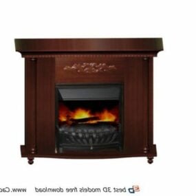 Wood Burning In Fireplace 3d model