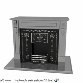Marble Material Fireplace Design 3d model