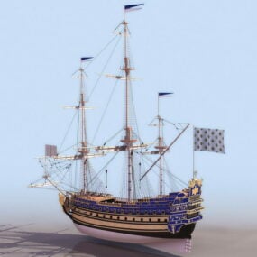 1670s Soleil Royal French Watercraft 3d model