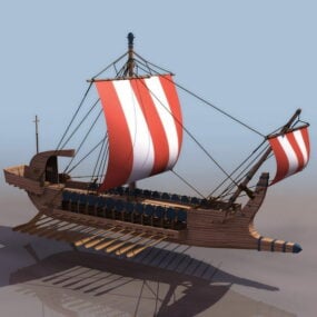 17th Century Watercraft Greek Warship 3d model