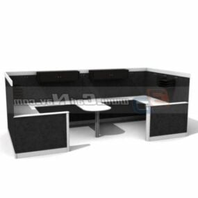 Cloison de poste de travail pour mobilier de bureau à 2 places modèle 3D