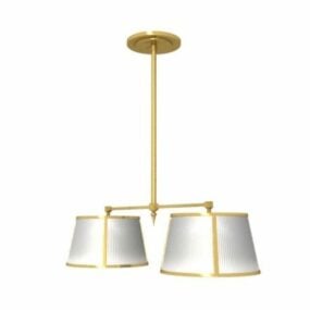 Hotel Brass Pendant Lamp 2 Light Style 3d model