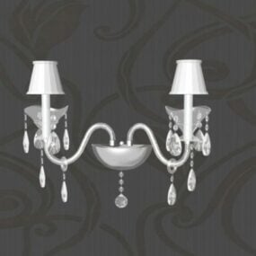 Crystal Wall Lamp 2 Light Style 3d model