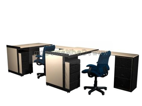 Office Furniture 2 People Workstation Desk Free 3d Model Max