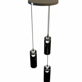 Проста 3d-модель підвісного світильника з 3 лампами