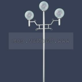 Three Arm Design Garden Lamp 3d model